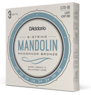 D'Addario EJ73-3D 3-Pack Phosphor Bronze Mandolin Strings Loop End Light 10-38