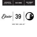 Elixir 13139 Polyweb 80/20 Corde de guitare acoustique simple bronze - .039