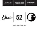 Elixir 14152 Nanoweb Corde de guitare acoustique en bronze phosphoreux - .052