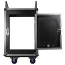 Odyssey FZ1014W - Rack combo vertical 14U incliné sur le dessus 10U avec roulettes