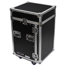 Odyssey FZ1014W - Rack combo vertical 14U incliné sur le dessus 10U avec roulettes