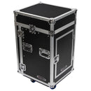 Odyssey FZ1014W - Rack combo vertical 14U incliné sur le dessus 10U avec roulettes
