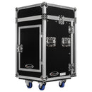 Odyssey FZ1014W - Rack combo vertical 14U incliné sur le dessus 10U avec roulettes
