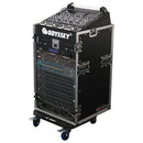 Odyssey FZ1016W - Rack combo vertical 16U incliné sur le dessus 10U avec roulettes