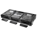 Odyssey FZ10CDJWXDBL Table de mixage DJ noire extra profonde au format 10″ et deux lecteurs multimédias grand format Coffin Flight Case