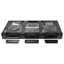 Odyssey FZ10CDJWXDBL Table de mixage DJ noire extra profonde au format 10″ et deux lecteurs multimédias grand format Coffin Flight Case