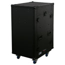 Odyssey FZ1116WDLXBL - Rack combiné vertical 11U incliné 16U noir avec table d'appoint et roulettes