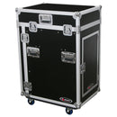 Odyssey FZ1316WDLX - Rack Combo Pro Deluxe 13U haut incliné 16U bas vertical avec table d'appoint et roulettes
