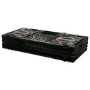 Odyssey FZBM12WBL Format DJ Mixer et deux platines en position de combat Flight Coffin Case - 12" (Noir)