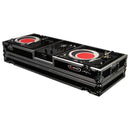 Odyssey FZDJ10W Format DJ Mixer and Two Standard Position Turntables Flight Coffin Case w/Wheels - 10″