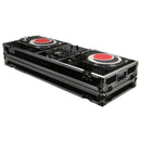 Odyssey FZDJ10W Format DJ Mixer and Two Standard Position Turntables Flight Coffin Case w/Wheels - 10″