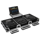 Odyssey FZGSL12CDJWR Table de mixage DJ au format bas et deux lecteurs multimédias grand format Flight Coffin Case avec roulettes et plateforme coulissante – 30,5 cm (Noir)