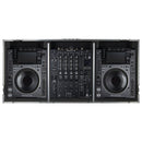 Odyssey FZGSL12CDJWR Table de mixage DJ au format bas et deux lecteurs multimédias grand format Flight Coffin Case avec roulettes et plateforme coulissante – 30,5 cm (Noir)