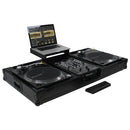 Odyssey FZGSLBM10WRBL Low Profile Format DJ Mixer and Two Battle Position Turntables Flight Coffin Case w/Wheels and Glide Platform - 10" (Black)
