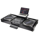 Odyssey FZGSLBM12WRBL Low Profile Format DJ Mixer and Two Battle Position Turntables Flight Coffin Case with Wheels and Glide Platform - 12" (Black)