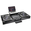 Odyssey FZGSLBM12WRBL Low Profile Format DJ Mixer and Two Battle Position Turntables Flight Coffin Case with Wheels and Glide Platform - 12" (Black)
