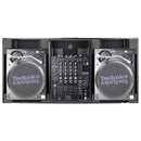 Odyssey FZGSLBM12WRBL Low Profile Format DJ Mixer and Two Battle Position Turntables Flight Coffin Case with Wheels and Glide Platform - 12" (Black)