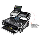 Odyssey FZGSPRIME4W2 Denon Prime 4 Flight Case avec plateforme brevetée Glide pour ordinateur portable et espace rack 2U