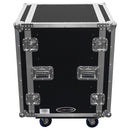 Odyssey FZS14W - 14U Shock Mount Rack Flight Case with Wheels