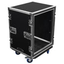 Odyssey FZS14W - 14U Shock Mount Rack Flight Case with Wheels