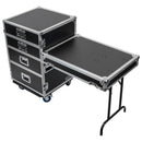 Odyssey FZWB4WDLX - Deluxe Four Drawer Workbox Tour Flight Case with Casters and Side Table