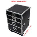 Odyssey FZWB4WDLX - Deluxe Four Drawer Workbox Tour Flight Case with Casters and Side Table