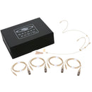 Galaxy Audio HSM4-OBG-4ATCH Micro casque omnidirectionnel double oreille beige avec 4 câbles - Modèles Audio-Technica Gen 2