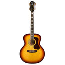 Guild USA F-512E Maple ATB - Guitare électrique acoustique géante 12 cordes - Antique Burst Nitro