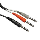 Hosa Stp-202 14 Inch Trs To Dual 14 Inch Ts Insert Cable - Red One Music