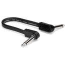 Hosa CFP-106 Câble plat pour pédale/instrument 1/4" à angle droit vers 1/4" - 6"