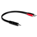 Hosa YMM-152 Câble stéréo TRS mâle 3,5 mm vers deux câbles Y TS mâles 3,5 mm (12")