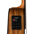 Luna HIGHTIDE Koa Top 6 cordes High Tide Grand Concert Guitare acoustique/électrique à pan coupé - Naturel satiné 