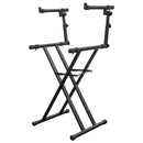 Odyssey LTBXS2 - Black Heavy-Duty Two Tier X-Stand for DJ Coffins and Controller Cases