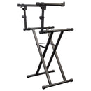 Odyssey LTBXS2 - Black Heavy-Duty Two Tier X-Stand for DJ Coffins and Controller Cases