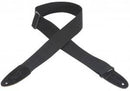 Levy MC8-BLK Sangle de guitare en coton avec extrémités en daim - Noir