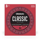 Cordes de guitare classiques en nylon D'Addario EJ27N-3D, tension normale - 3 jeux
