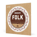 D'Addario EJ32C Cordes classiques à extrémité sphérique en nylon folk enroulées en argent/nylon transparent