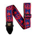 Ernie Ball 4698EB Sangle Peace Love Dove rouge et bleu