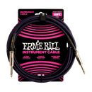 Ernie Ball 6393EB Straight Braided Instrument Cable (Purple Black) - 10'