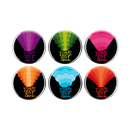 Ernie Ball 4008EB Colors of Rock'N'Roll 1'' Assorted Buttons - 6 Pack