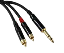 Audio Link LP206SRY Premium 1/4in TRS To RCA-M Y-Cable - 6ft