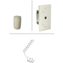 Audio-Technica ES933PMWC Micro suspendu à condensateur cardioïde, module d'alimentation à plaque murale/plafond - Blanc