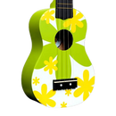 AMAHI DDUK6 TROPICAL GREEN FLOWER SOPRANO UKULELE