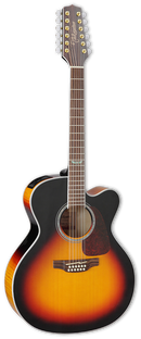 Takamine GJ72CE-BSB - Guitare électrique acoustique Jumbo - Brown Sunburst