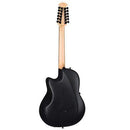 Ovation 2058TX-5 12-String Deep Contour Cutaway Body Acoustic-Electric Guitar - Black