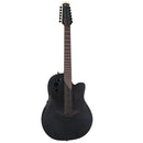 Ovation 2058TX-5 12-String Deep Contour Cutaway Body Acoustic-Electric Guitar - Black