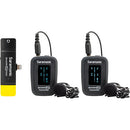 Saramonic BLINK500PRO-B4 Système de microphone omni-cravate numérique sans fil pour 2 personnes pour appareils Lightning iOS (2,4 GHz)
