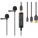 Saramonic LAVMICRO-PLUS-DC2M double microphone cravate omnidirectionnel avec surveillance pour iOS, Android et ordinateur