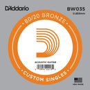 D'Addario BW035 BRONZE BLAINE GUITARE ACUSTIQUE Single String .035