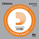 D'Addario BW052 BRONZE BLAINE GUITARE ACUSTIQUE Single String .052